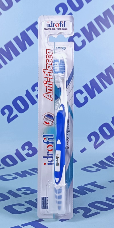 Идрофил Анти-Плака Медиум четка за зъби с предпазен капак