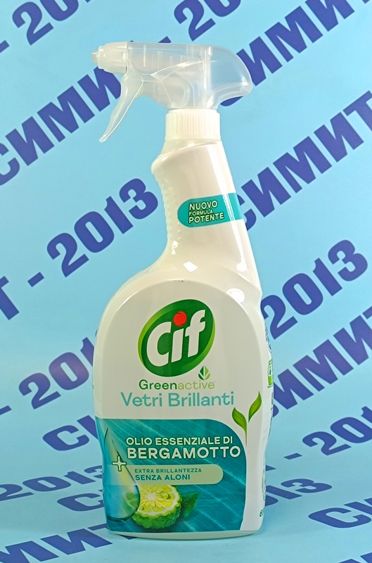 Циф Грийн Актив Портокал почистващ спрей за стъкла и прозорци 650мл