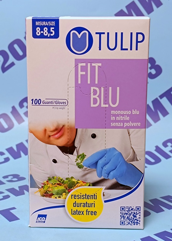 Тюлип Фит Блу Нитрилни сини ръкавици за еднократна употреба размер 8-8,5 100бр